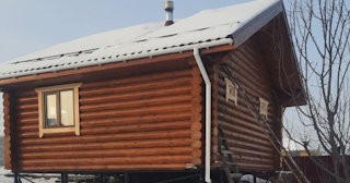 Баня из оцилиндрованного бревна под ключ в Медногорске - от 133653 рублей